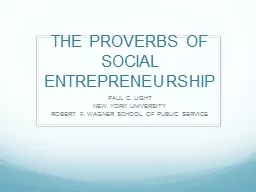 PPT-THE PROVERBS OF SOCIAL ENTREPRENEURSHIP