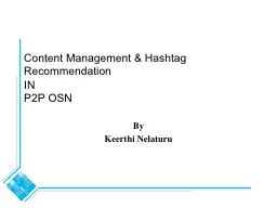 PPT-Content Management & Hashtag Recommendation