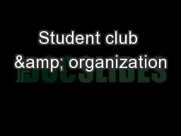 Student club & organization