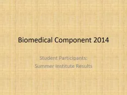 Biomedical Component 2014