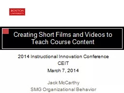 Creating Short Films and Videos to Teach Course Content