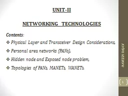 NAVEEN RAJA.V 1 UNIT-II NETWORKING TECHNOLOGIES