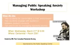 Managing Public Speaking Anxiety Workshop