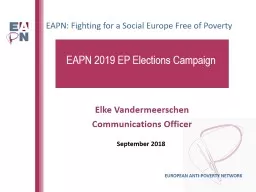 EAPN:  Fighting  for a Social Europe Free of