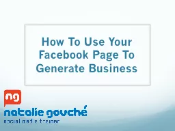 How To Use Your Facebook Page To Generate Business