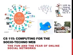 CS 115:  COMPUTING FOR The Socio-Techno Web