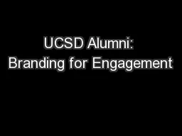 UCSD Alumni: Branding for Engagement