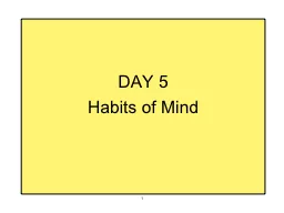 DAY  5 Habits of Mind