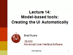 Lecture  14: Model-based tools: