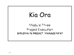 Kia Ora  Module Three Project Execution