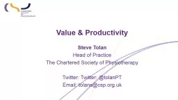 Value & Productivity