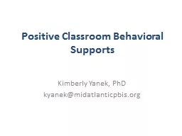 Positive Classroom Behavioral Supports