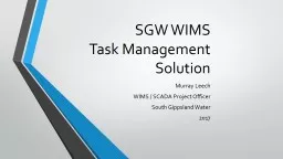 SGW WIMS  Task Management