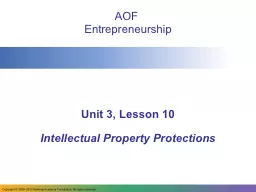 AOF  Entrepreneurship Unit 3, Lesson 10