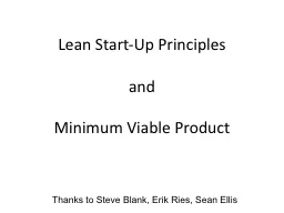 Lean Start-Up Principles