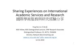 Sharing Experiences on International Academic Services and Research