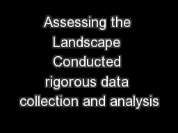 Assessing the Landscape Conducted rigorous data collection and analysis