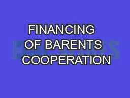 FINANCING  OF BARENTS  COOPERATION