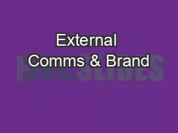 PPT-External Comms & Brand