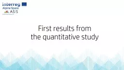 PPT-First results from the quantitative