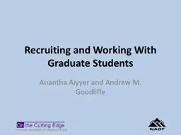 Recruiting and Working With Graduate Students