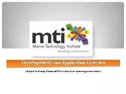Development Loan Application Overview