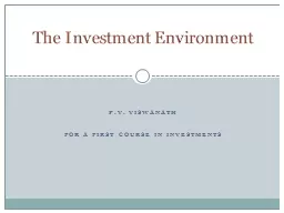 The Investment Environment