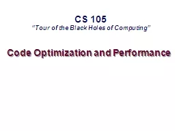 Code Optimization and Performance