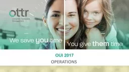 OUI 2017 OPERATIONS    Operations Focus