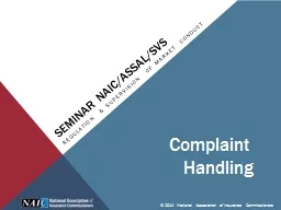 Seminar NAIC/ASSAL/SVS Regulation & Supervision of Market Conduct