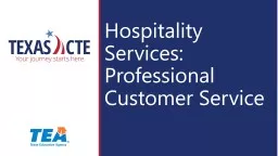 Hospitality Services: Professional Customer Service