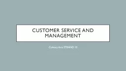 Customer Service and Management