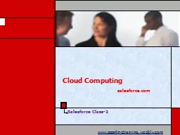Cloud  Computing 				 salesforce.com