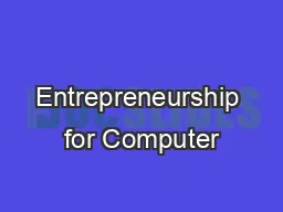 Entrepreneurship for Computer