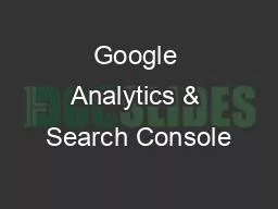 Google Analytics & Search Console