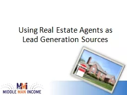 Using Real Estate Agents as Lead Generation Sources