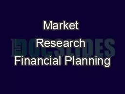 Market Research Financial Planning