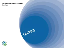 TACTICS ITF: Developing strategic campaigns