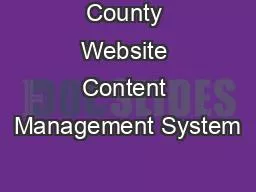 County Website Content Management System