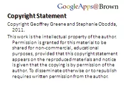 Copyright Statement Copyright