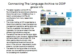 Connecting The Language Archive to