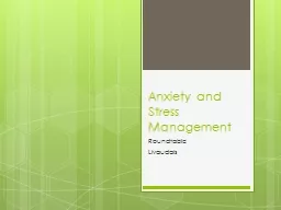 Anxiety and Stress Management