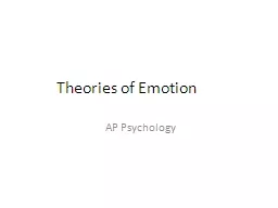 Theories of Emotion	 AP Psychology