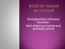 Basis of Human Behaviour