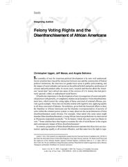 Felony Voting Rights and the Disenfranchisement of Afr