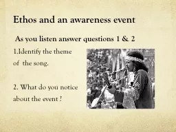 Ethos and an awareness event