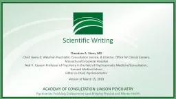 Scientific Writing  Theodore A. Stern, MD