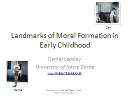 Landmarks of Moral Formation in Early Childhood