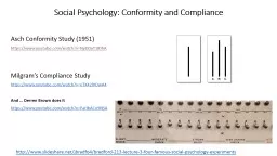 Social Psychology: Conformity and Compliance
