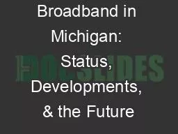 Broadband in Michigan: Status, Developments, & the Future